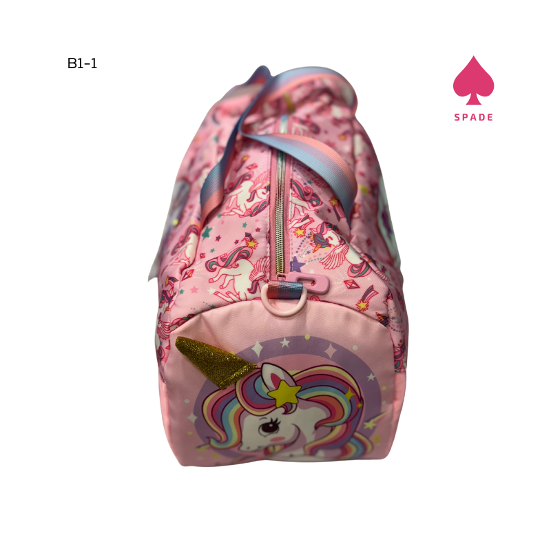 Kids Unicorn Rainbow Rider Duffel Bag Pink B1-1_1