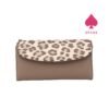 Chrisbella Leopard Print Flap Long Wallet