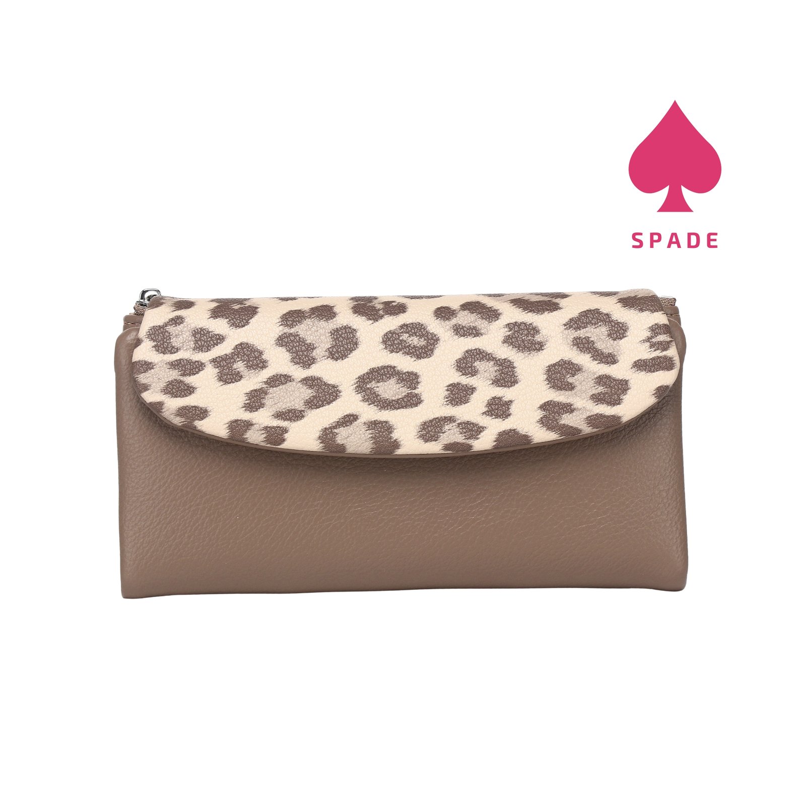 Chrisbella Leopard Print Flap Long Wallet