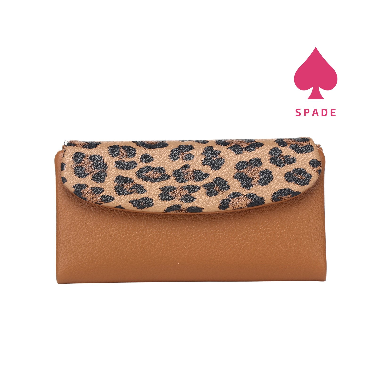 Chrisbella Leopard Print Flap Long Wallet
