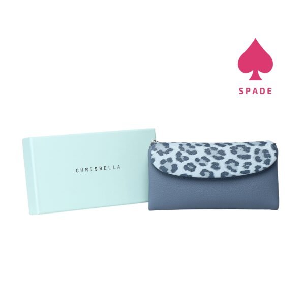 Chrisbella Leopard Print Flap Long Wallet