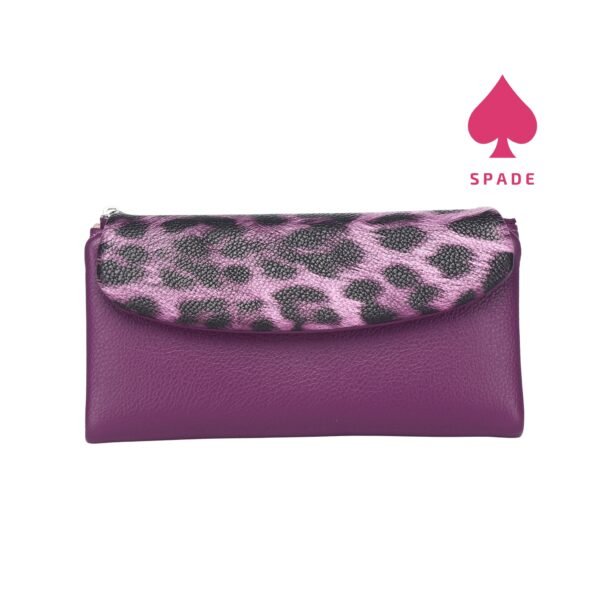 Chrisbella Leopard Print Flap Long Wallet