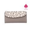 Chrisbella Leopard Print Flap Long Wallet
