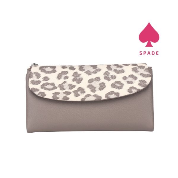 Chrisbella Leopard Print Flap Long Wallet