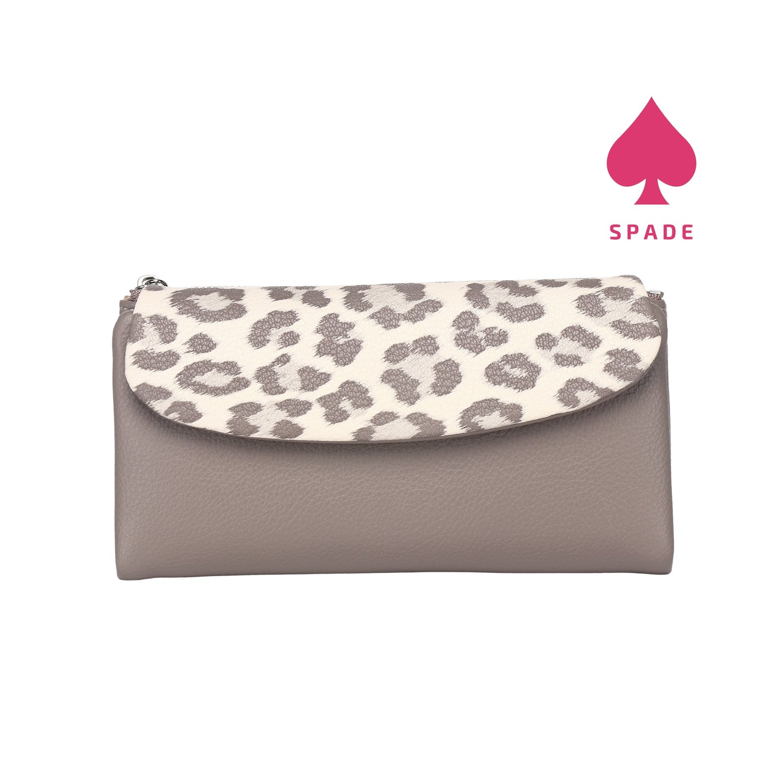 Chrisbella Leopard Print Flap Long Wallet