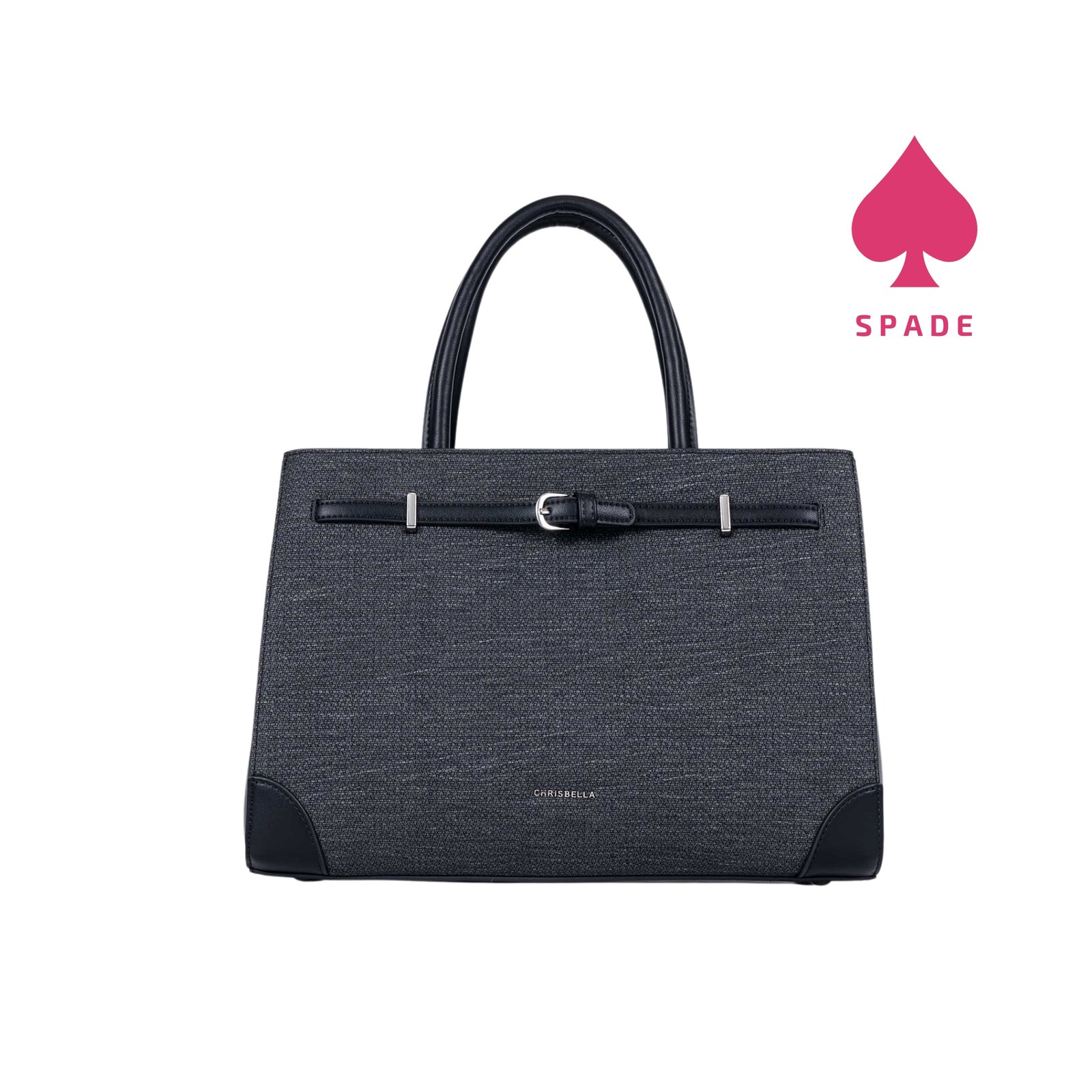 Chrisbella Buckle Detail Textured Handbag