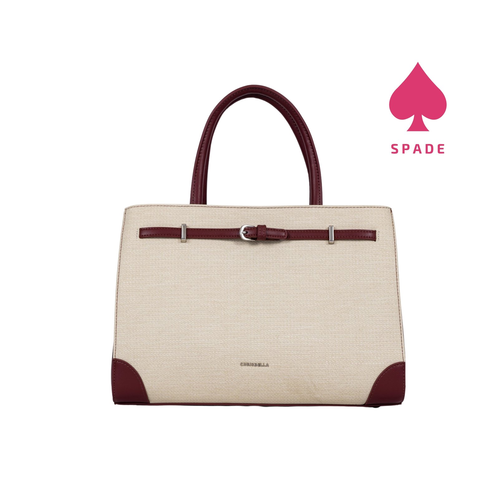 Chrisbella Buckle Detail Textured Handbag