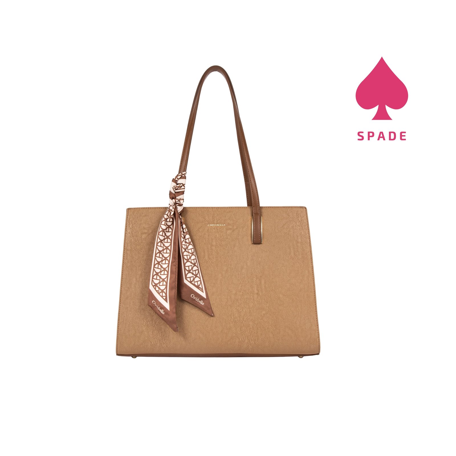 Chrisbella Scarf Accent Structured Tote Bag