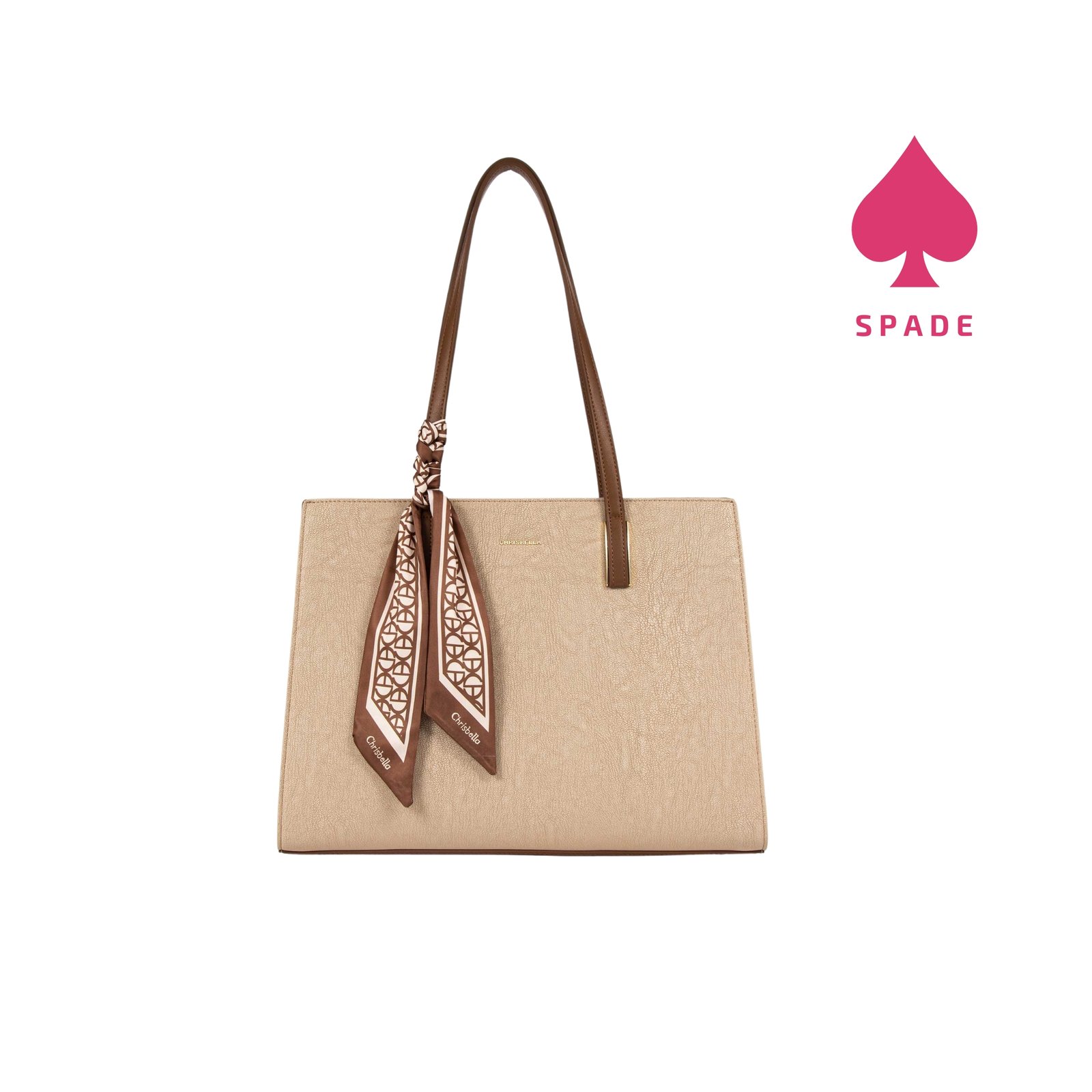 Chrisbella Scarf Accent Structured Tote Bag