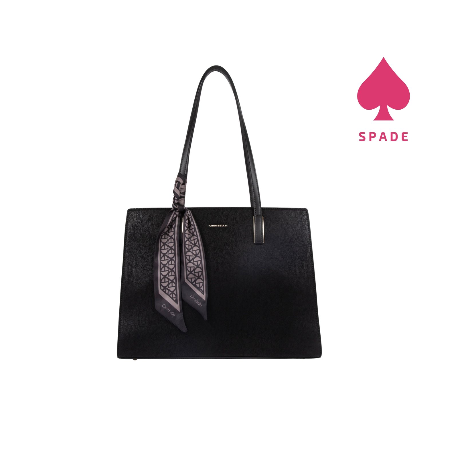 Chrisbella Scarf Accent Structured Tote Bag