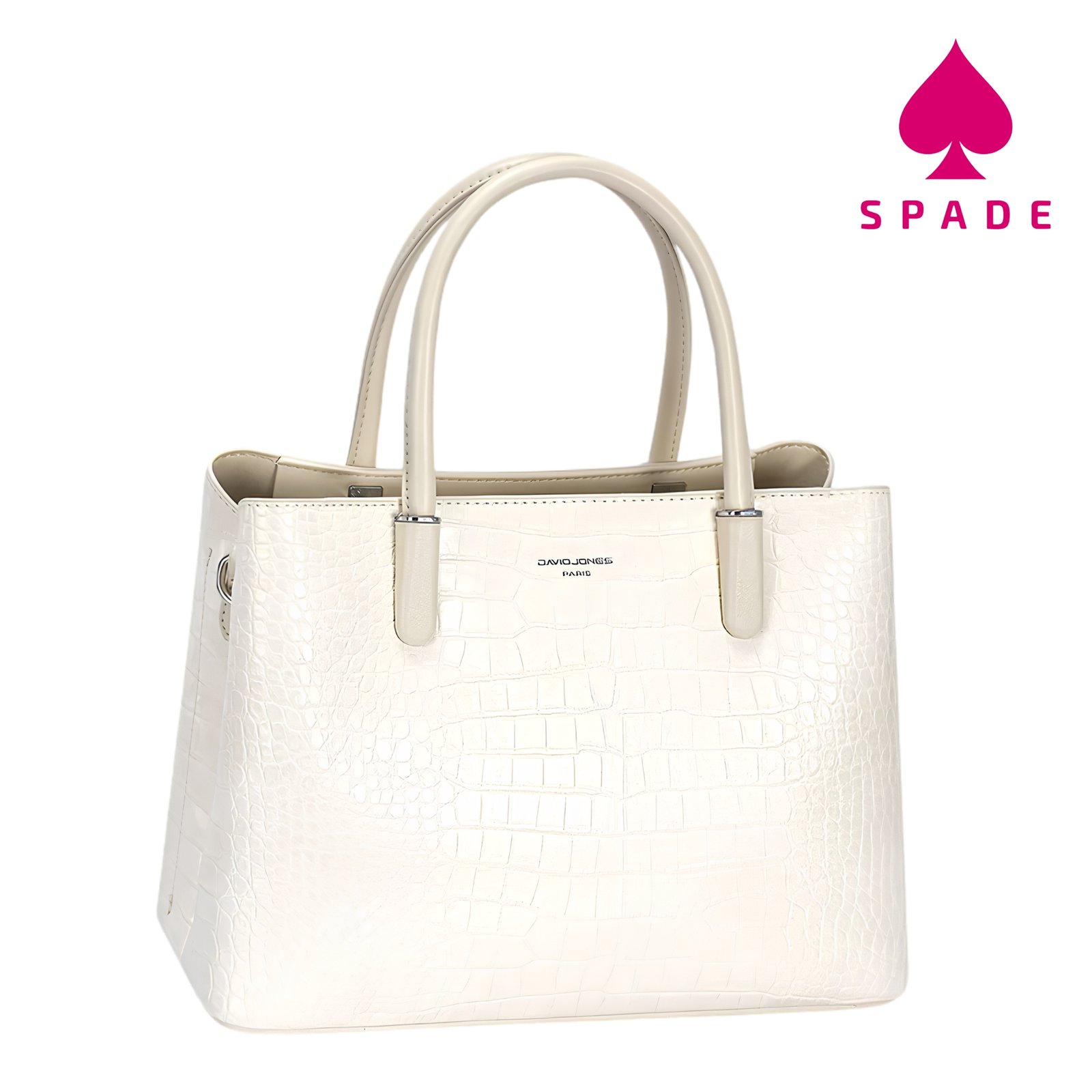 David Jones Croc-Embossed Structured Tote Handbag