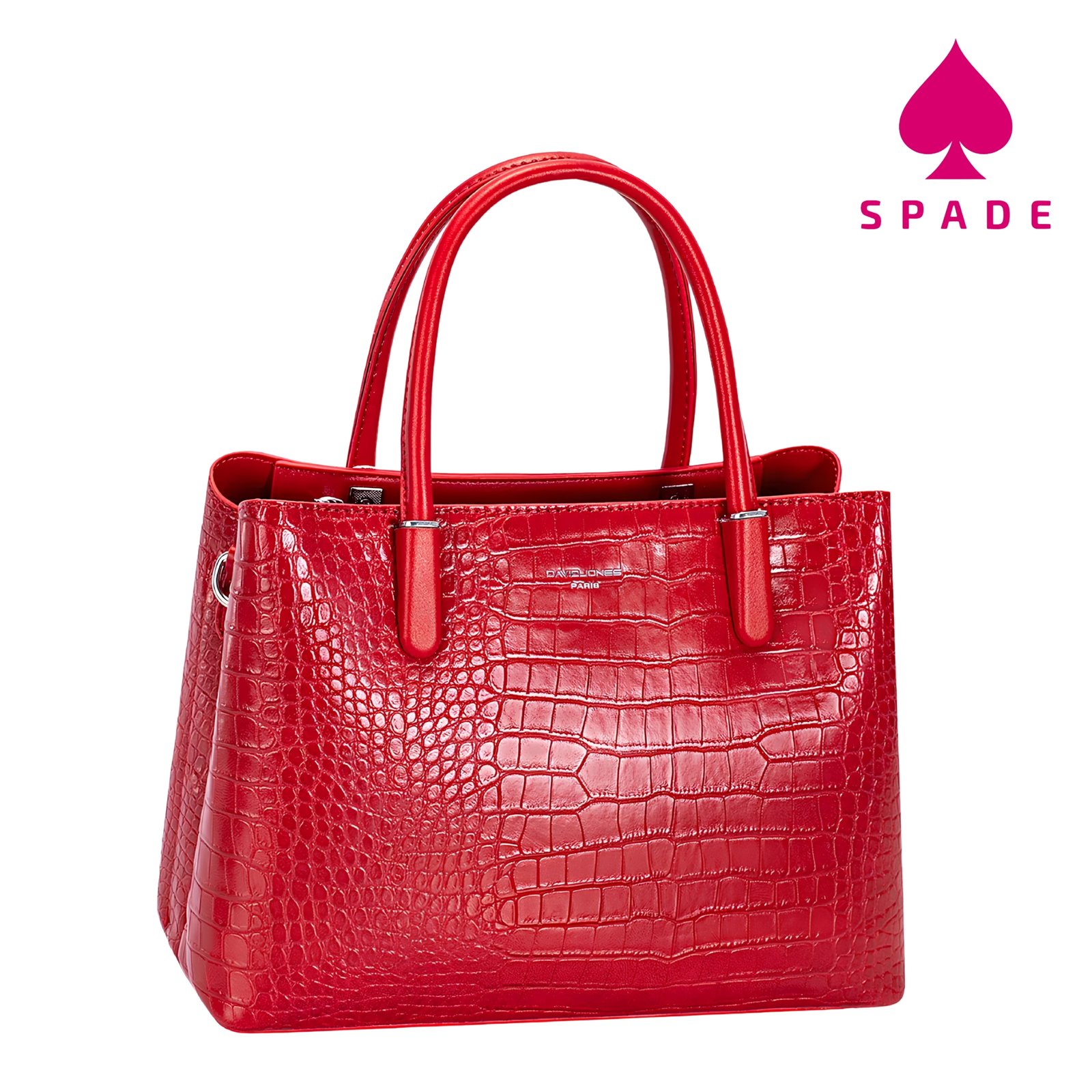David Jones Croc-Embossed Structured Tote Handbag